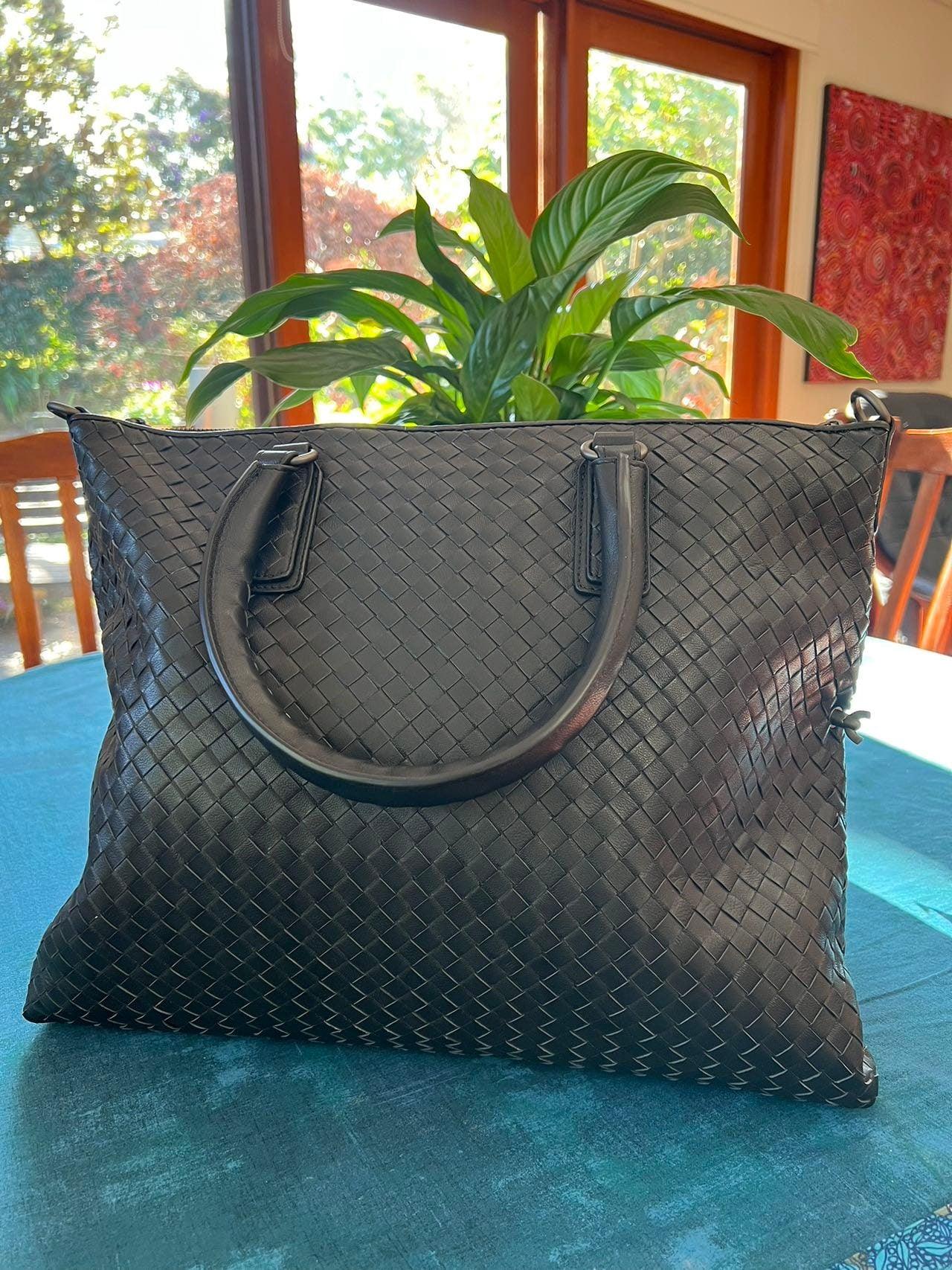 Black Quilted Leather Handbag
