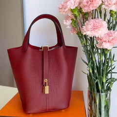 Alexel Genuine Leather handbag Women Leather Bucket Bag, Top Handle Purse, Luxury Bag, Designer Bag, Gift for Her