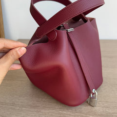 Alexel Genuine Leather handbag Women Leather Bucket Bag, Top Handle Purse, Luxury Bag, Designer Bag, Gift for Her