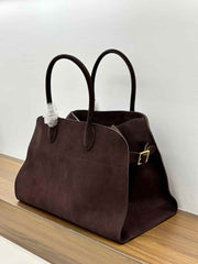 Autumn & Winter Italian Suede Leather Large Commuter Tote, Fashion Women's Shoulder & Crossbody Handbag, Leather Everyday Bag