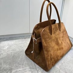 Autumn & Winter Italian Suede Leather Large Commuter Tote, Fashion Women's Shoulder & Crossbody Handbag, Leather Everyday Bag