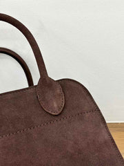 Autumn & Winter Italian Suede Leather Large Commuter Tote, Fashion Women's Shoulder & Crossbody Handbag, Leather Everyday Bag