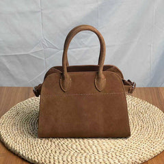 Autumn & Winter Italian Suede Leather Large Commuter Tote, Fashion Women's Shoulder & Crossbody Handbag, Leather Everyday Bag