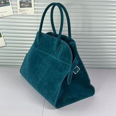 Autumn & Winter Italian Suede Leather Large Commuter Tote, Fashion Women's Shoulder & Crossbody Handbag, Leather Everyday Bag