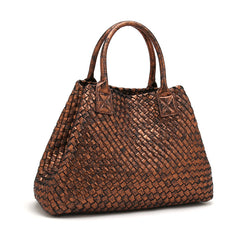 Chic Serpent Print Tote Bag - Luxurious Metallic & Vivid Hues Handwoven Vegan Leather Tote/Weekend Bag