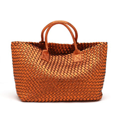 Chic Serpent Print Tote Bag - Luxurious Metallic & Vivid Hues Handwoven Vegan Leather Tote/Weekend Bag