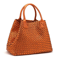 Chic Serpent Print Tote Bag - Luxurious Metallic & Vivid Hues Handwoven Vegan Leather Tote/Weekend Bag