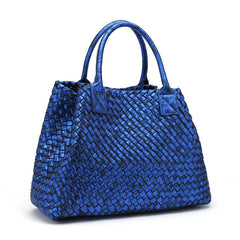 Chic Serpent Print Tote Bag - Luxurious Metallic & Vivid Hues Handwoven Vegan Leather Tote/Weekend Bag