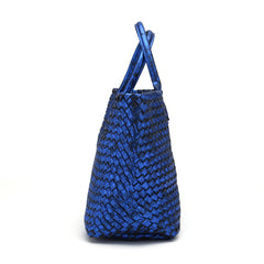 Chic Serpent Print Tote Bag - Luxurious Metallic & Vivid Hues Handwoven Vegan Leather Tote/Weekend Bag