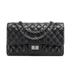 Classic Style DIAMONDS Genuine Leather Shoulder Bag, Minimalist Bag, Iconic Black Crossbody Bag, Quilted Elegant Bag, Eternal Fashion Bag