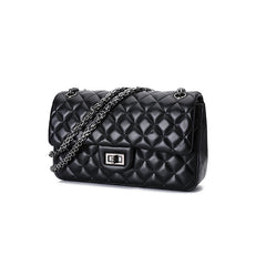 Classic Style DIAMONDS Genuine Leather Shoulder Bag, Minimalist Bag, Iconic Black Crossbody Bag, Quilted Elegant Bag, Eternal Fashion Bag