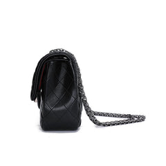 Classic Style DIAMONDS Genuine Leather Shoulder Bag, Minimalist Bag, Iconic Black Crossbody Bag, Quilted Elegant Bag, Eternal Fashion Bag