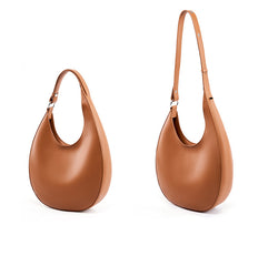 Crescent Hobo Bag in Smooth Genuine Leather | Versatile Crossbody Handbag