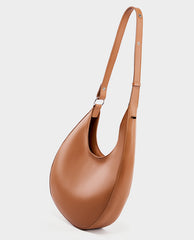 Crescent Hobo Bag in Smooth Genuine Leather | Versatile Crossbody Handbag