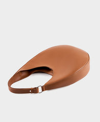 Crescent Hobo Bag in Smooth Genuine Leather | Versatile Crossbody Handbag