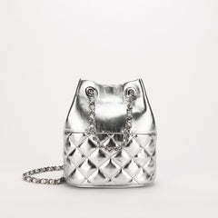 Elegant Calfskin Quilted Chain Bucket Bag | Fashion Quilted Shoulder & Crossbody Bag