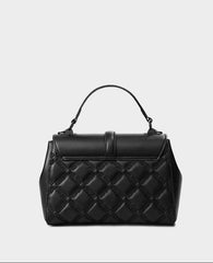 Elegant Genuine Leather Women's Diamond Quilted Handbag, Versatile Cowhide Leather Shoulder Bag for Daily Use