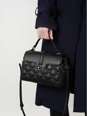 Elegant Genuine Leather Women's Diamond Quilted Handbag, Versatile Cowhide Leather Shoulder Bag for Daily Use