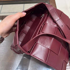 Elegant Lambskin Woven Crossbody Bag | Handcrafted Versatile Party Bag Wedding Clutch Bag