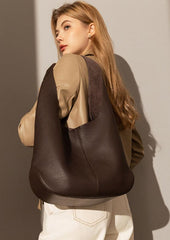 Essentials Genuine Leather Slouch Hobo Bag, Must-have Fashion Designer Bucket Tote Bag