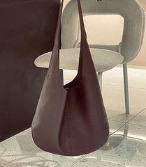 Essentials Genuine Leather Slouch Hobo Bag, Must-have Fashion Designer Bucket Tote Bag