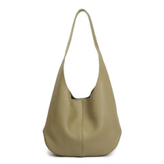 Essentials Genuine Leather Slouch Hobo Bag, Must-have Fashion Designer Bucket Tote Bag