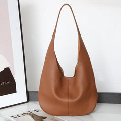 Essentials Genuine Leather Slouch Hobo Bag, Must-have Fashion Designer Bucket Tote Bag