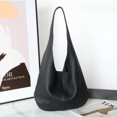 Essentials Genuine Leather Slouch Hobo Bag, Must-have Fashion Designer Bucket Tote Bag