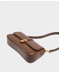 Genuine Leather Baguette Bag | Minimalist Shoulder Bag | Timeless Women's Crossbody Bag