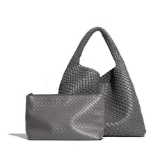 Handwoven Large Vegan Leather Tote Bag for Women