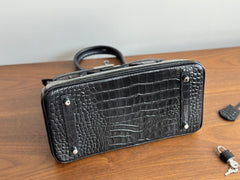 High-end Luxury Classic Togo Leather Bag with Silver-Tone Hardware and Crocodile Pattern — A Must-Have Designer Bag, Perfect Gift for Her