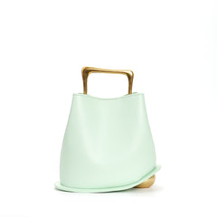 IT Ozzy Bag | Modern Chic Leather Shoulder Bucket Bag with Amber Acrylic Handles