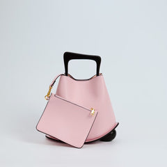 IT Ozzy Bag | Modern Chic Leather Shoulder Bucket Bag with Amber Acrylic Handles