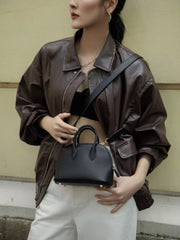 Large Emma Luxurious Two-way Large Premium Italian Leather Bag | Handcrafted Full-grain Eve Calf Leather Shoulder Bag