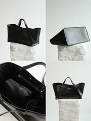 Large Genuine Leather Women's Tote | Versatile Commuter Crossbody Tote | Luxury Designer Bag