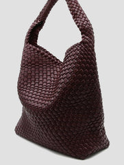 Large Handwoven Vegan Leather Tote Bag for Women