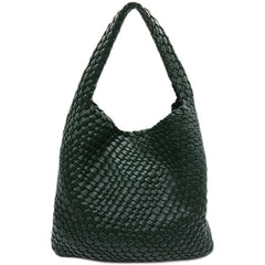 Large Handwoven Vegan Leather Tote Bag for Women