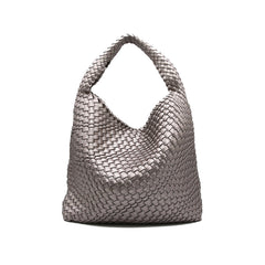 Large Handwoven Vegan Leather Tote Bag for Women