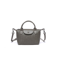 Luxurious Lambskin Leather Handwoven Shoulder Bag | Top Handle Designer Bag