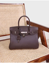 Luxury Classic Genuine Leather Bag Silver Tone, Must-have Leather Designer Bag, Shoulder Bag, Crossbody Bag, Gift For Her