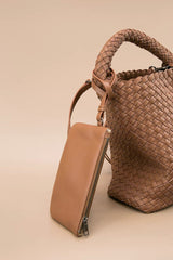 Luxury Handwoven Lambskin Leather Shoulder Bucket Bag | Double-Knotted Handcrafted Crossbody Bag