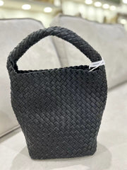 Luxury Handwoven Lambskin Leather Shoulder Bucket Bag | Double-Knotted Handcrafted Crossbody Bag