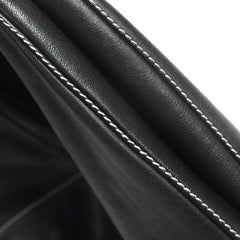 Luxury Large Black Lambskin Leather Shoulder Bag with Braided Handle and Chain Detail - Elegant and Spacious Working Tote