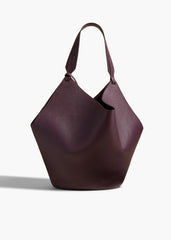 Luxury Pebbled Grain Leather Bucket Bag,  Large Minimalist Cowhide Leather Tote Bag