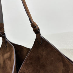 Medium Suede Leather Bucket Bag, Tote Bag