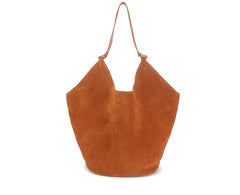 Medium Suede Leather Bucket Bag, Tote Bag