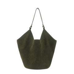 Medium Suede Leather Bucket Bag, Tote Bag