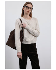 Medium Suede Leather Bucket Bag, Tote Bag