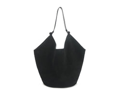 Medium Suede Leather Bucket Bag, Tote Bag