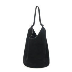 Medium Suede Leather Bucket Bag, Tote Bag